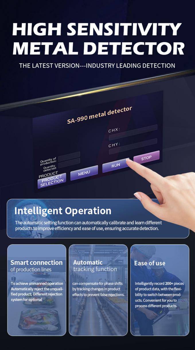 Sello de fábrica de alta sensibilidad de cinta transportadora detector de metales para alimentos Oem personalizable 1
