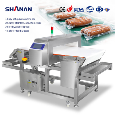 Detector de metales profesional para alimentos: galletas de queso, mariscos, grado alimenticio, leche, galletas, carne, acero inoxidable, transportador automático, certificado CE