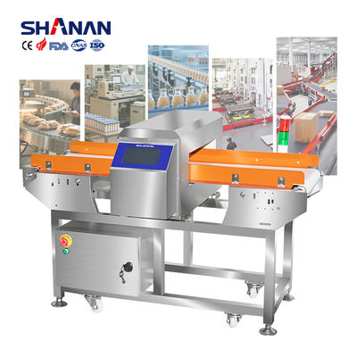 Cinturón transportador automático industrial de alimentos, detector de metales y embalaje de papel de aluminio