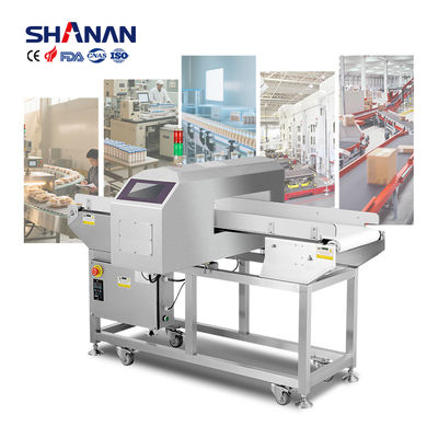 Detector de metales profesional para alimentos: galletas de queso, mariscos, grado alimenticio, leche, galletas, carne, acero inoxidable, transportador automático, certificado CE