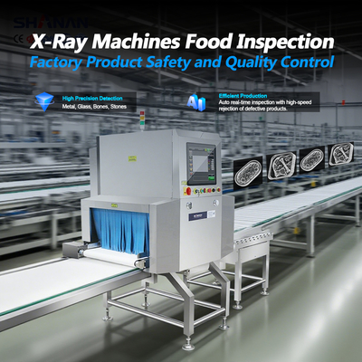 Sistema de máquina de inspección de rayos X industrial para alimentos SUS304, equipo de prueba con rechazo