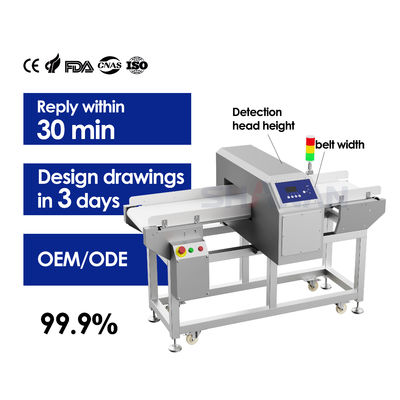 Detector de metales Sensibilidad Industria alimentaria Fábrica Procesamiento Cinta transportadora equipo de prueba