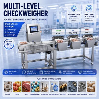 Equipo de clasificación de precisión Para clasificar automáticamente el tamaño y el peso de las frutas, verduras, productos farmacéuticos y materiales industriales