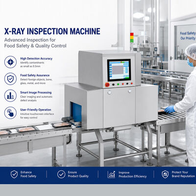 Máquina de rayos X de alimentos equipada con interfaz de pantalla táctil y parámetros de autoaprendizaje para proporcionar control e inspección de alimentos