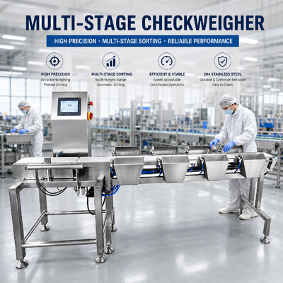 Máquina de clasificación por peso de precisión que ofrece soluciones de clasificación eficaces basadas en el peso para la producción y el control industrial