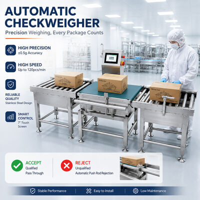 Checkweigher Packaging Weighing Machine  High Precision Conveyor Belt Rejection